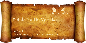 Mohácsik Verita névjegykártya